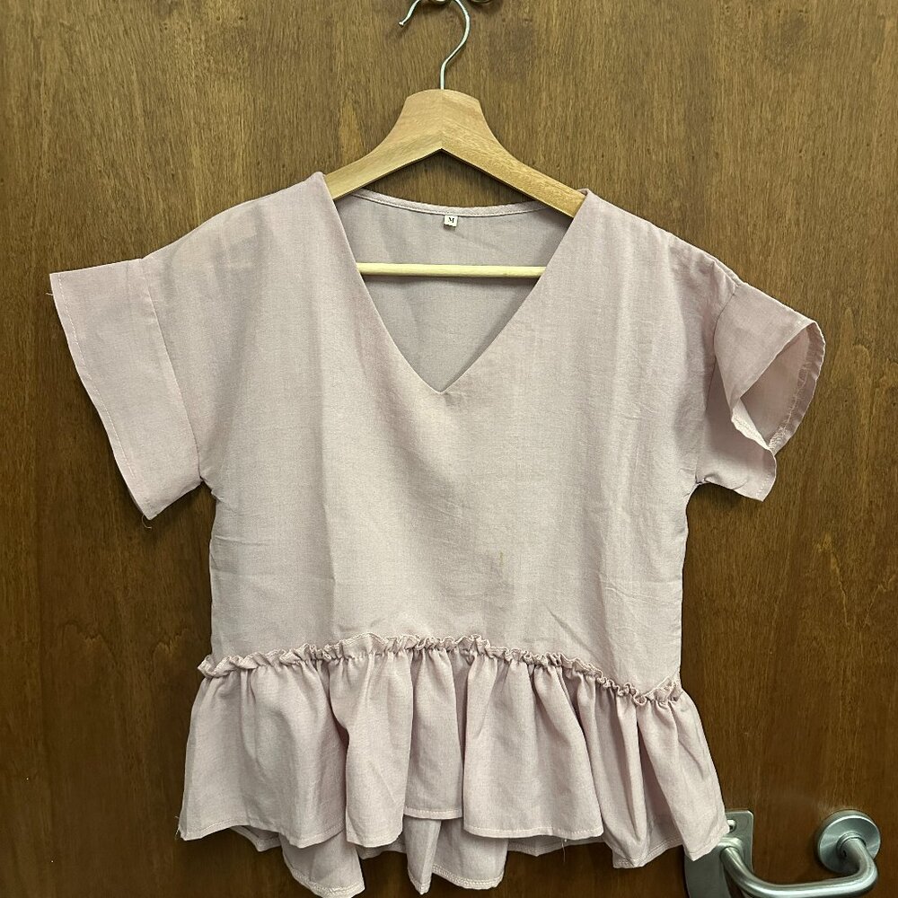 Shein Light Pink Flowy Top - Size M